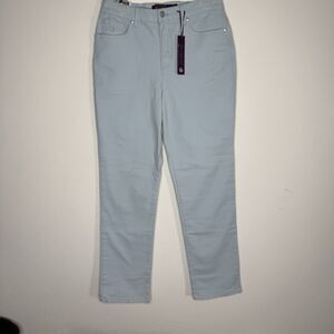 Gloria Vanderbilt Amanda Heritage Fit Baby Blue Jeans Size 6 Button Zip New